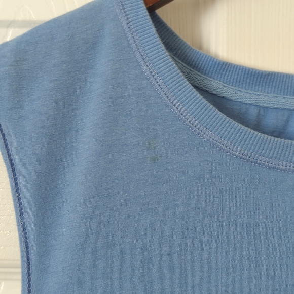 Pilcro Anthropologie Side Buttoned Ruffled Hem Babydoll Muscle Tank Top Blue XSP - Picture 3 of 12